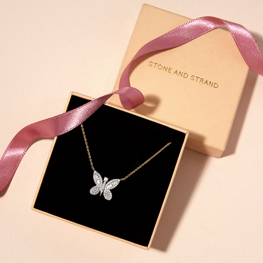 Stone And Strand Jumbo Butterfly Diamond Necklace