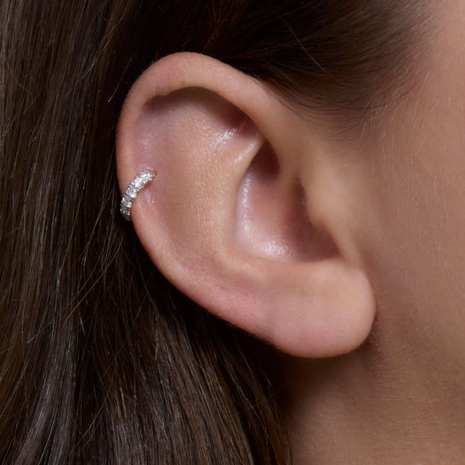 Stone And Strand LAB-Created Bold Cartilage Hoops