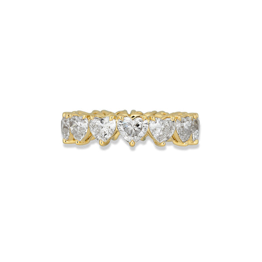 stone and strand LAB-Created Heart Eternity Band