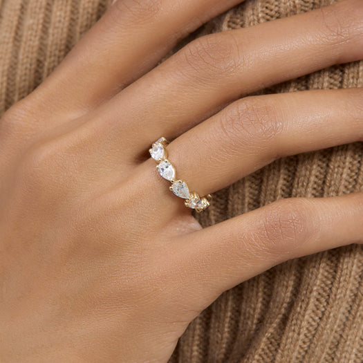 Stone And Strand LAB-Created Pear Eternity Band