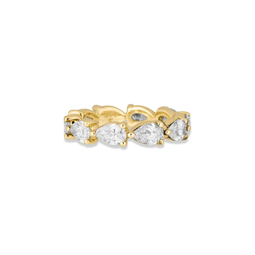 stone and strand LAB-Created Pear Eternity Band