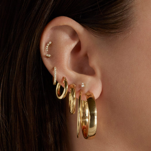Stone And Strand Large Gold Glider Hoops