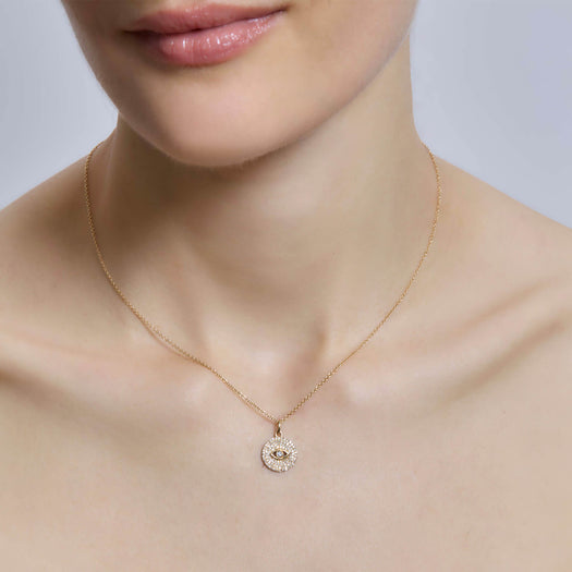 Stone And Strand Large Pave Evil Eye Necklace