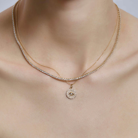 Stone And Strand Large Pave Evil Eye Necklace