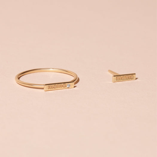 Stone And Strand Mama Bar Ring With Diamond