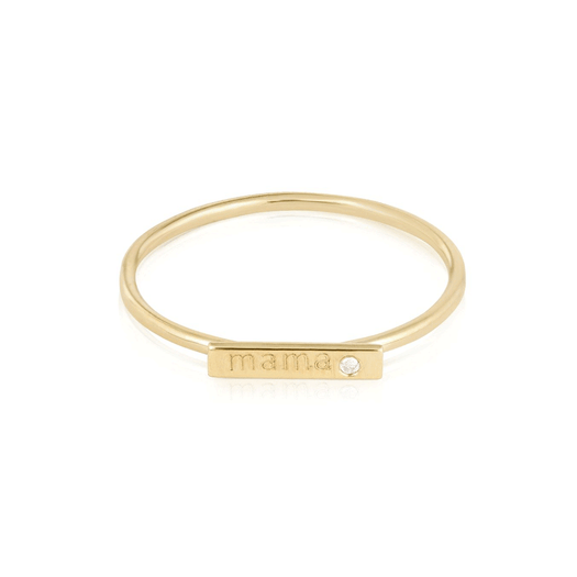 stone and strand Mama Bar Ring with Diamond