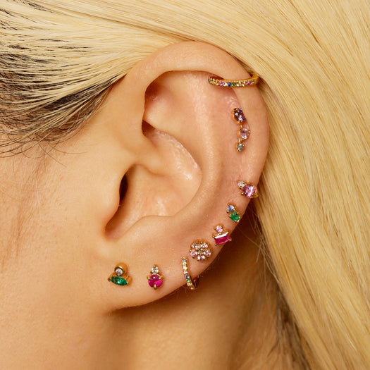 Stone And Strand Marquise Emerald And Diamond Stud