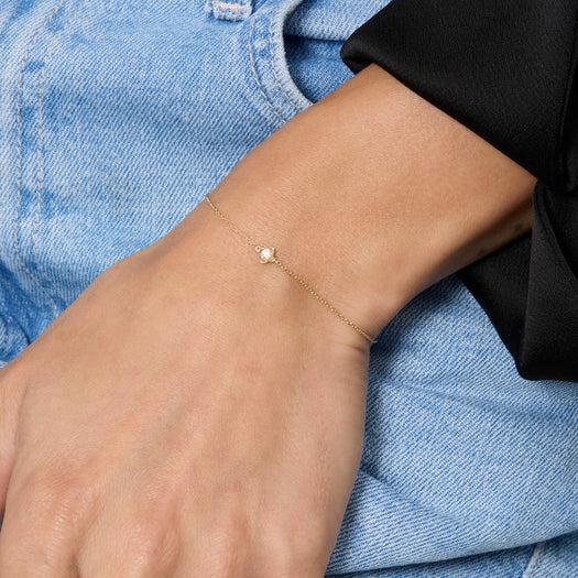 Stone And Strand Mini Diamond Clover Bracelet