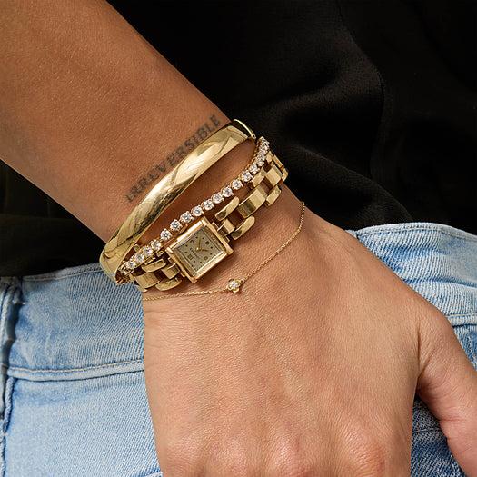 Stone And Strand Mini Diamond Clover Bracelet