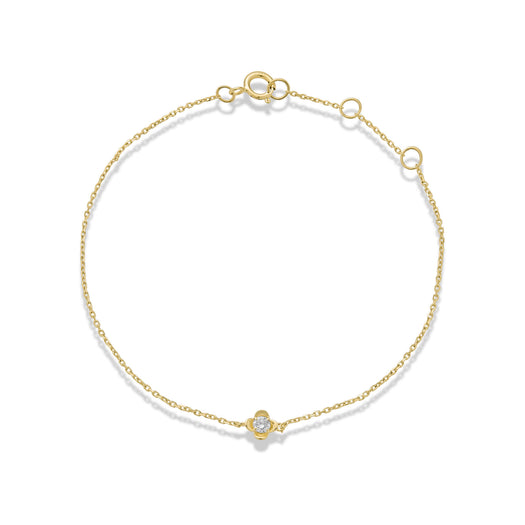 stone and strand Mini Diamond Clover Bracelet