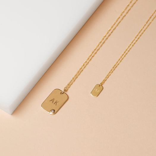 Stone And Strand Mini Dog Tag Necklace