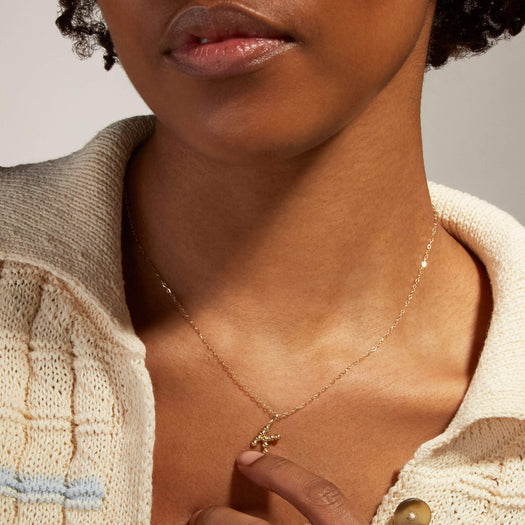 Stone And Strand Mini Mochi Donut Initial Necklace