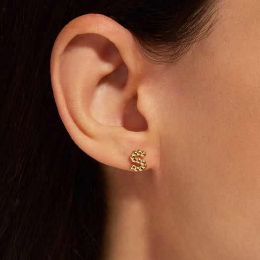 Stone And Strand Mini Mochi Donut Initial Stud