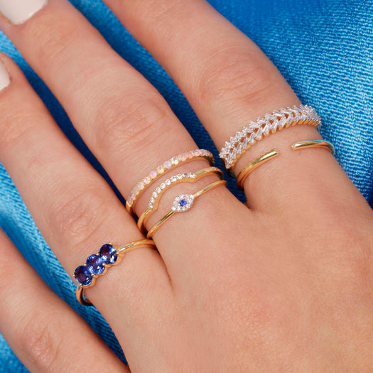 Stone And Strand Mini Pave Diamond Evil Eye Ring