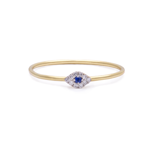 stone and strand Mini Pave Diamond Evil Eye Ring
