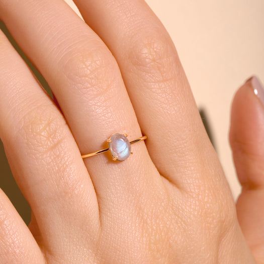 Stone And Strand Moonstone Oval Cabochon Fine Ring