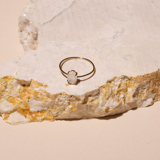 Stone And Strand Moonstone Oval Cabochon Fine Ring