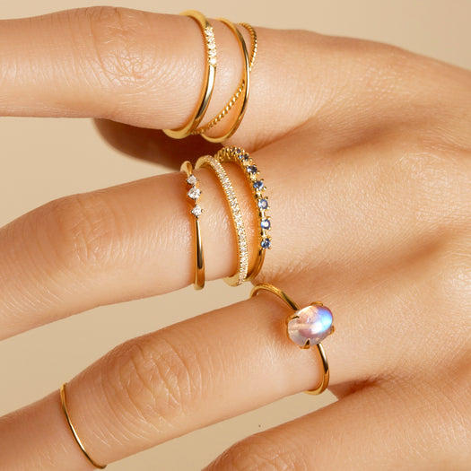 Stone And Strand Moonstone Oval Cabochon Fine Ring