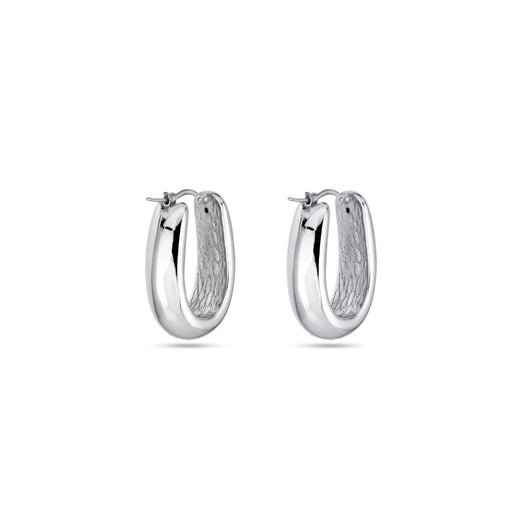 Stone And Strand Oblong Silver Hoops
