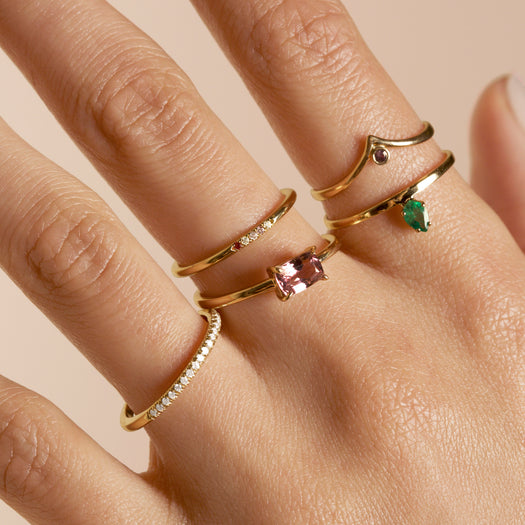 Stone And Strand Octagon Cut Pink Tourmaline Ring