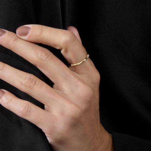 stone and strand Pave Bamboo Eternity Ring