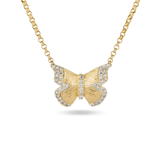 Stone And Strand Pave Diamond Butterfly Necklace