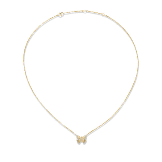 stone and strand Pave Diamond Butterfly Necklace