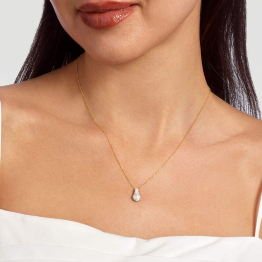 Stone And Strand Pave Diamond Droplet Necklace