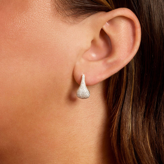 Stone And Strand Pave Diamond Droplet Studs