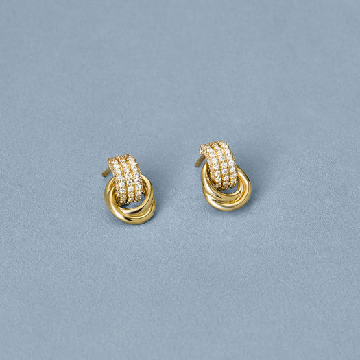 Stone And Strand Pave Diamond Forme Knot Studs