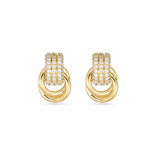 stone and strand Pave Diamond Forme Knot Studs