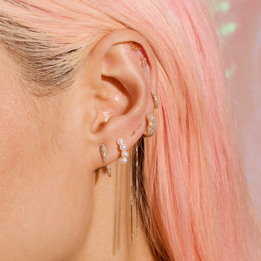 Stone And Strand Pave Diamond Hook Earrings