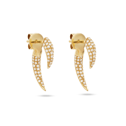stone and strand Pave Diamond Hook Earrings