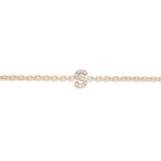 Stone And Strand Pave Diamond Initial Bracelet
