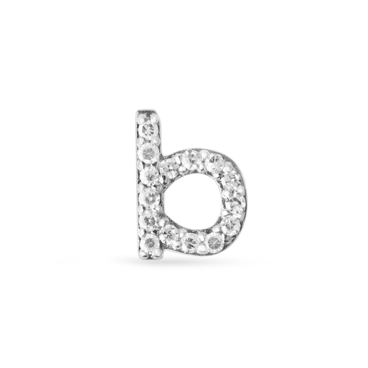 stone and strand Pave Diamond Initial Bracelet