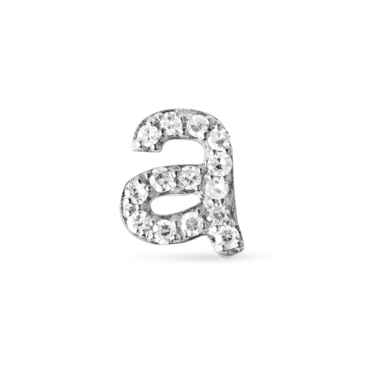 stone and strand Pave Diamond Initial Stud