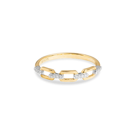 stone and strand Pave Diamond Open Linked Ring