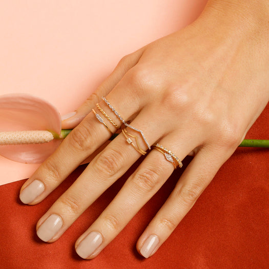 Stone And Strand Pave Diamond V Band