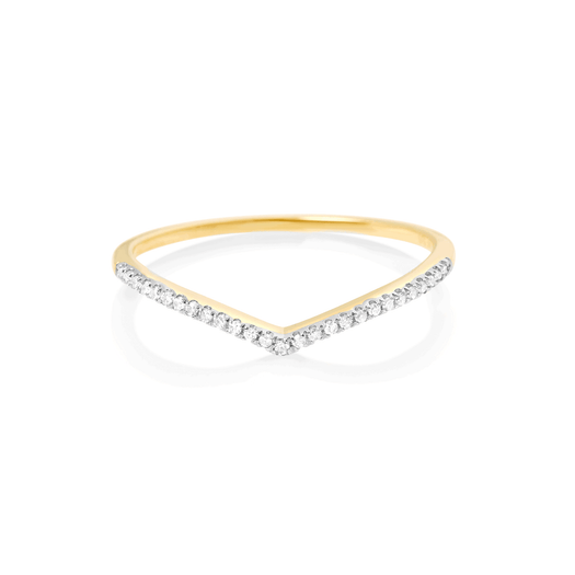 stone and strand Pave Diamond V Band