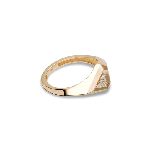 Stone And Strand Pave Shield Signet Ring