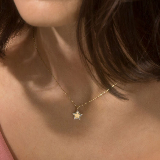 Stone And Strand Pave Star Disc Necklace