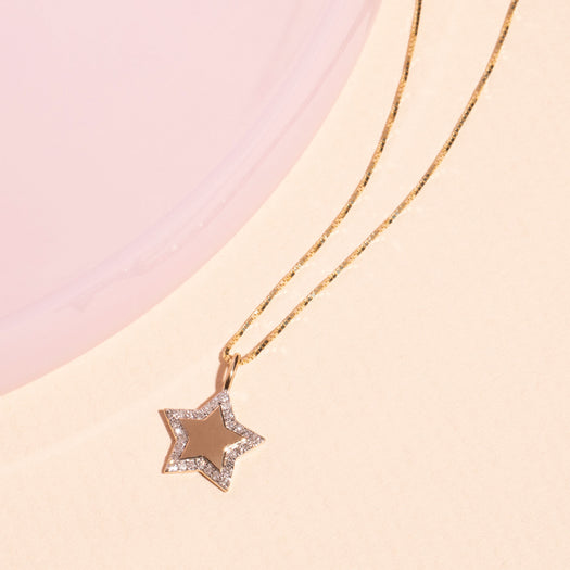 Stone And Strand Pave Star Disc Necklace