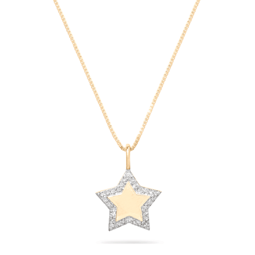stone and strand Pave Star Disc Necklace