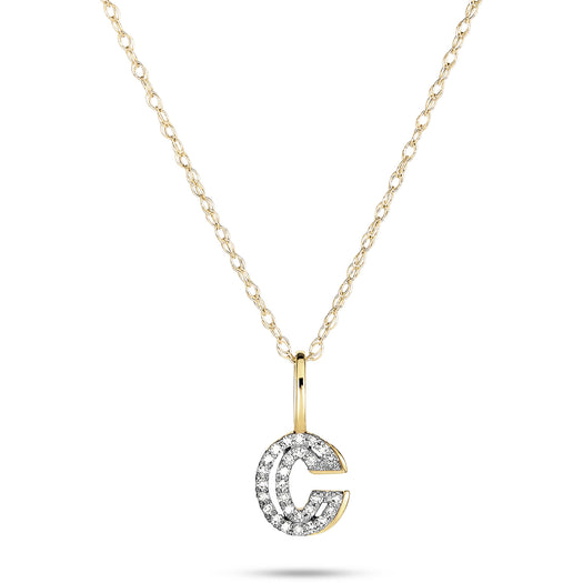 stone and strand Pave Varsity Initial Necklace