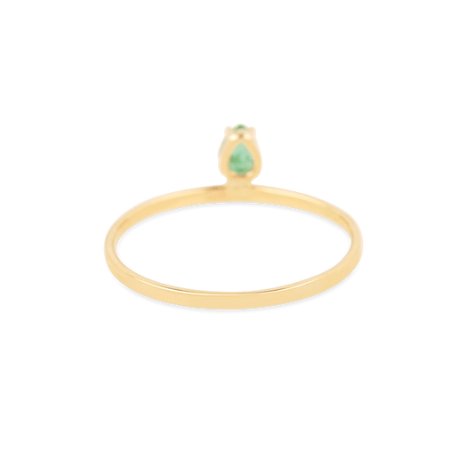 Stone And Strand Pear Cut Emerald Flat Band Ring