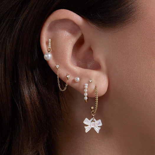 Stone And Strand Pearly Bow Hoop Charm