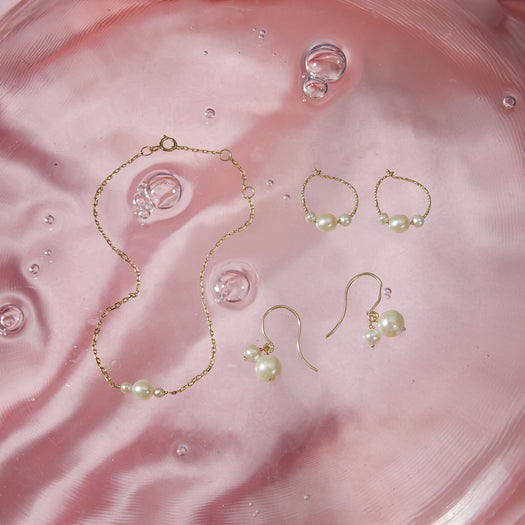 Stone And Strand Pearly Trio Hoops