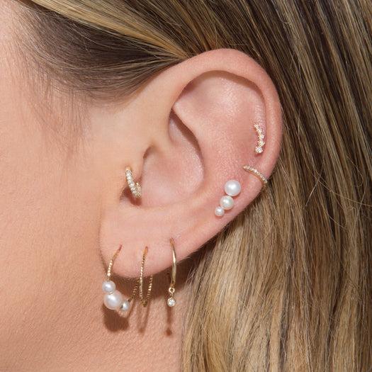 Stone And Strand Pearly Trio Hoops