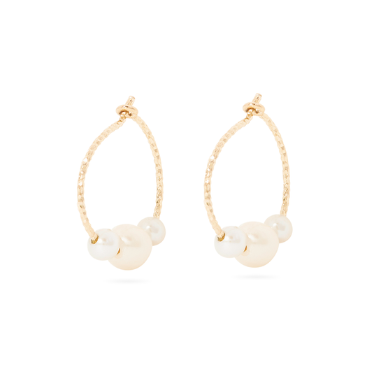 stone and strand Pearly Trio Hoops