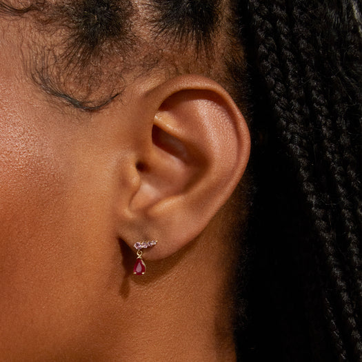 Stone And Strand Pink Power Climber Earrings
